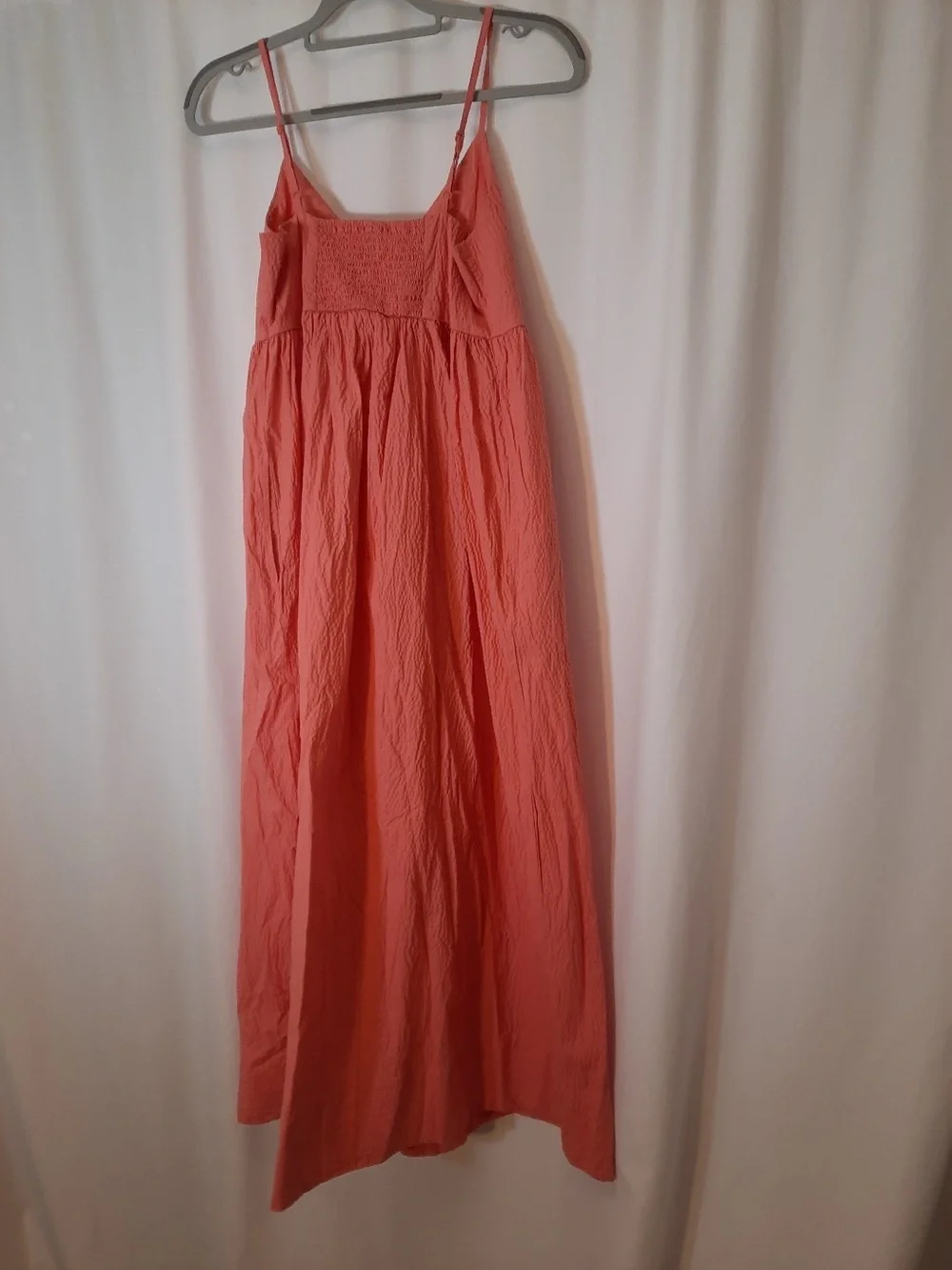 Girls' Coral Pink Maxi Sundress with Smocked Bodice